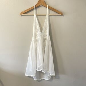 Victorias Secret Lace Halter Y2K Babydoll Lingerie Dress Sz M